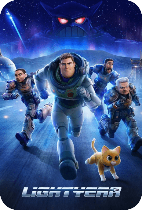 The poster of Lightyear, featuring Buzz Lightyear in his space suit